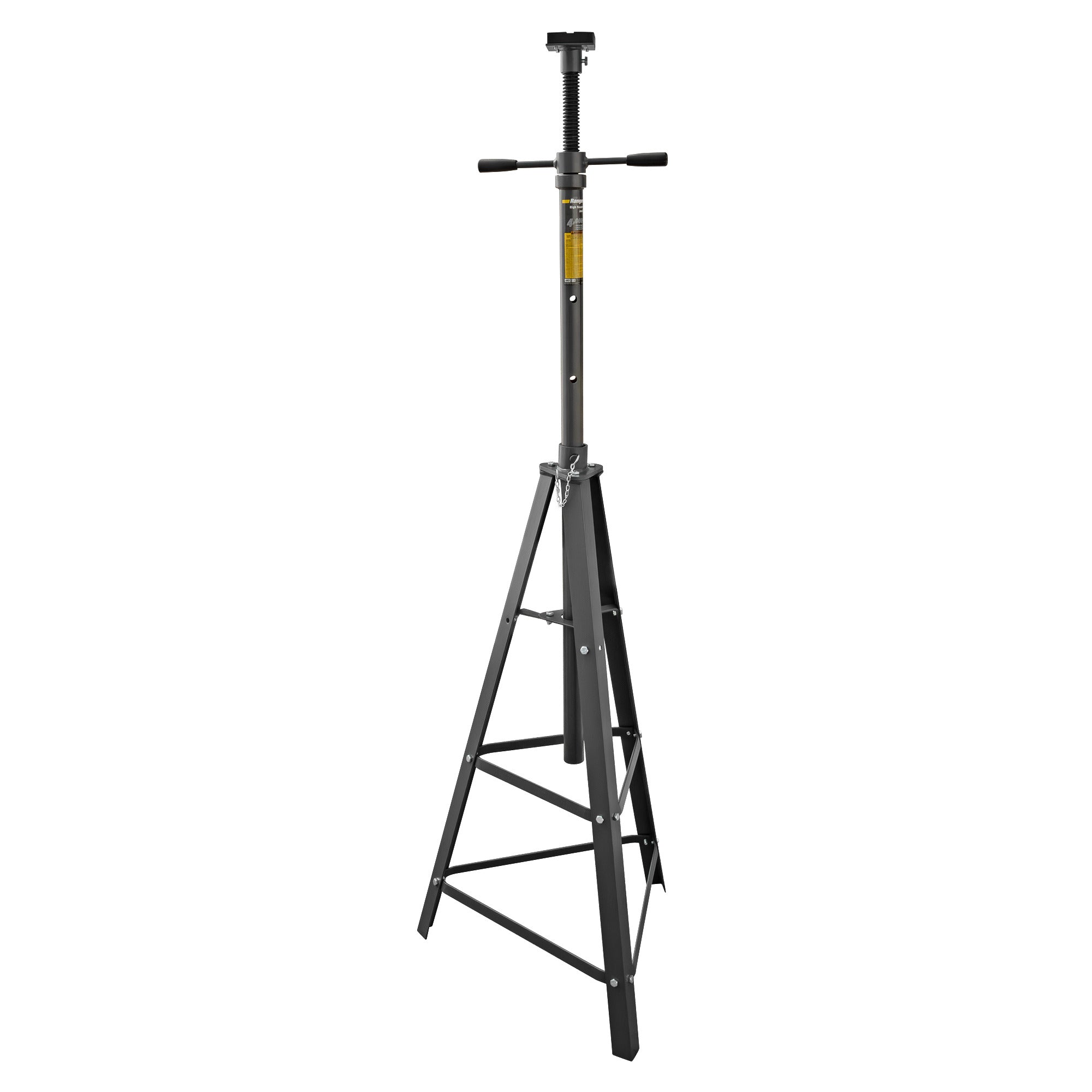 Ranger RJS-2TH 2-ton tripod stand showing adjustable post and stable three-leg base.