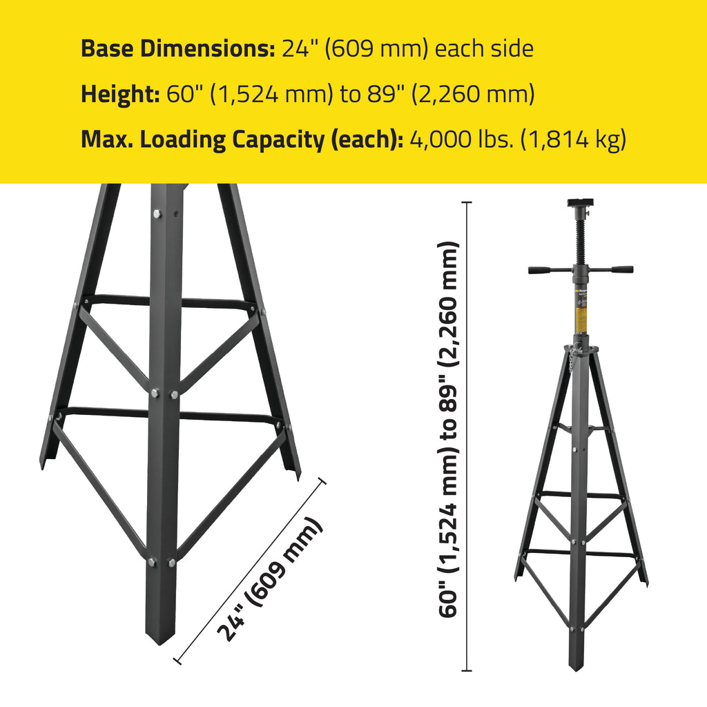 Ranger RJS-2TH tripod high stand dimensions for shop service planning