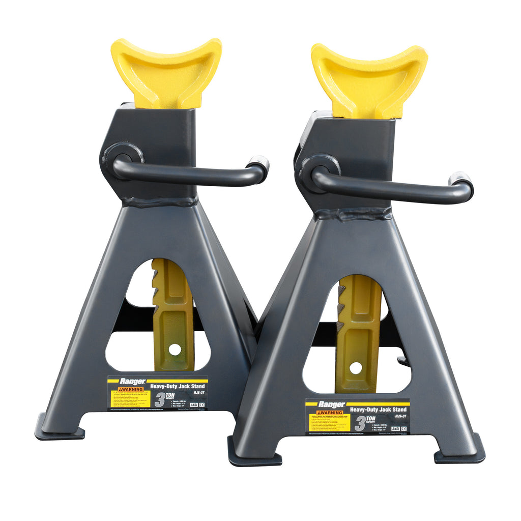 Ranger RJS-3T jack stand showing saddle contact area and rugged support construction.
