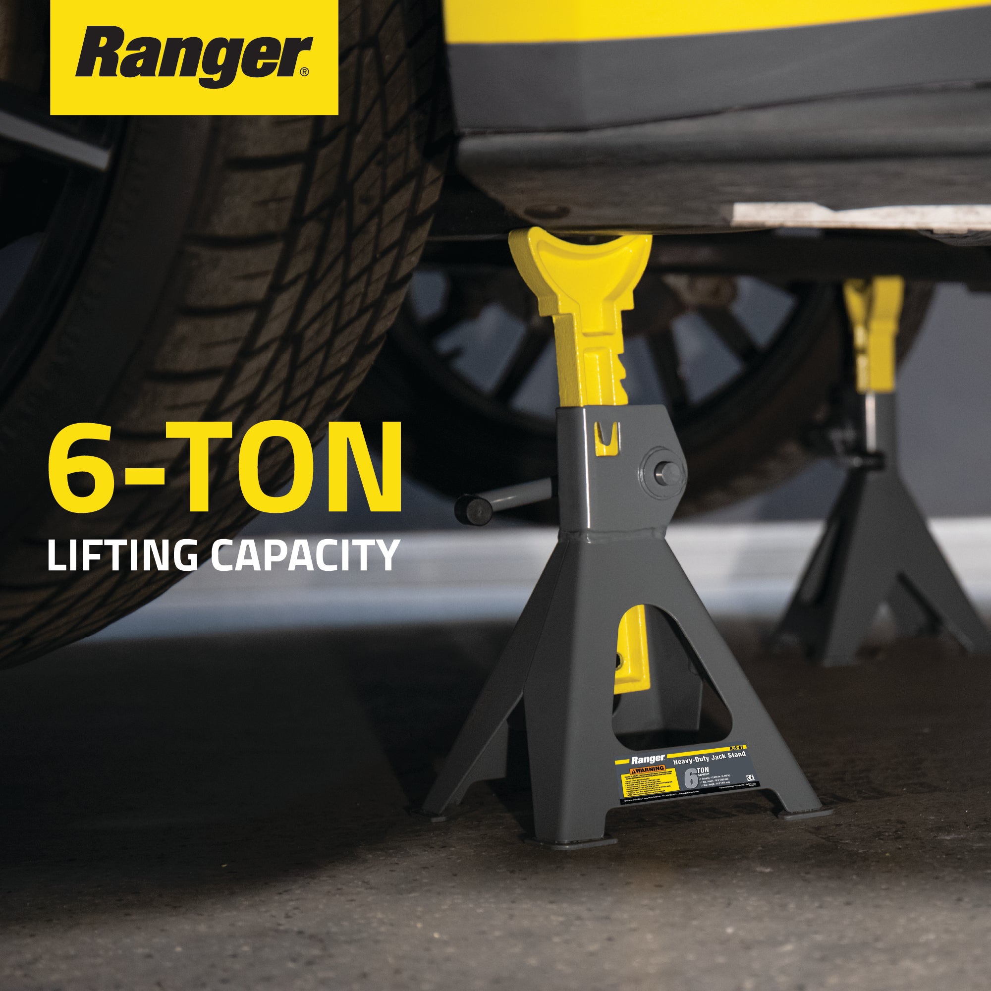Ranger RJS-6T jack stand with 6-ton support capacity