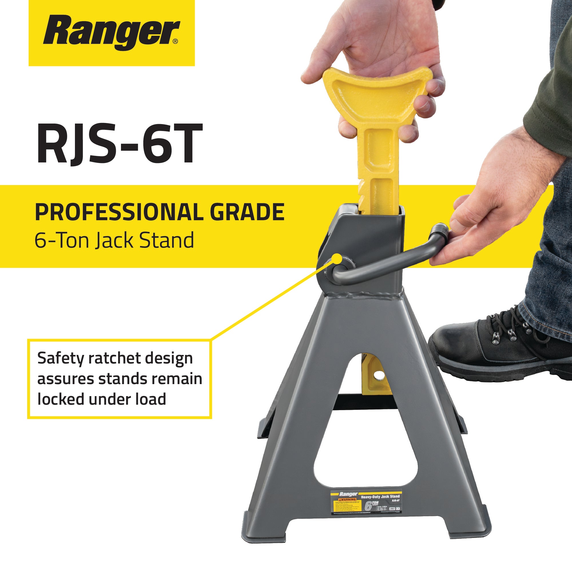 Ranger RJS-6T Jack Stands - 6-Ton - Set of 2