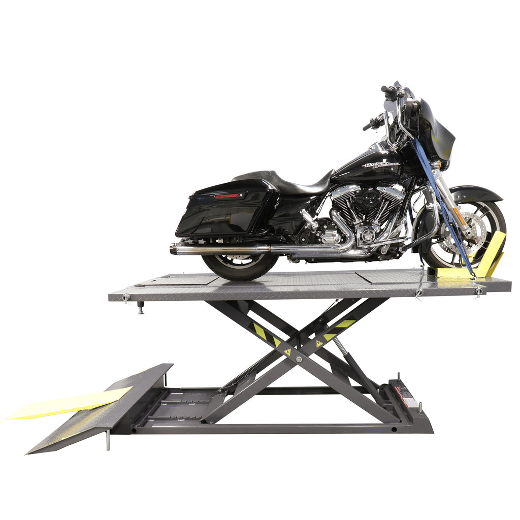 Ranger RML-1500XL motorcycle lift platform for shop service, inspection, and repair work