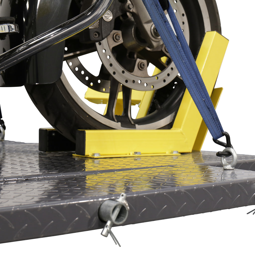 Ranger RML-1500XL motorcycle lift front wheel vise attachment