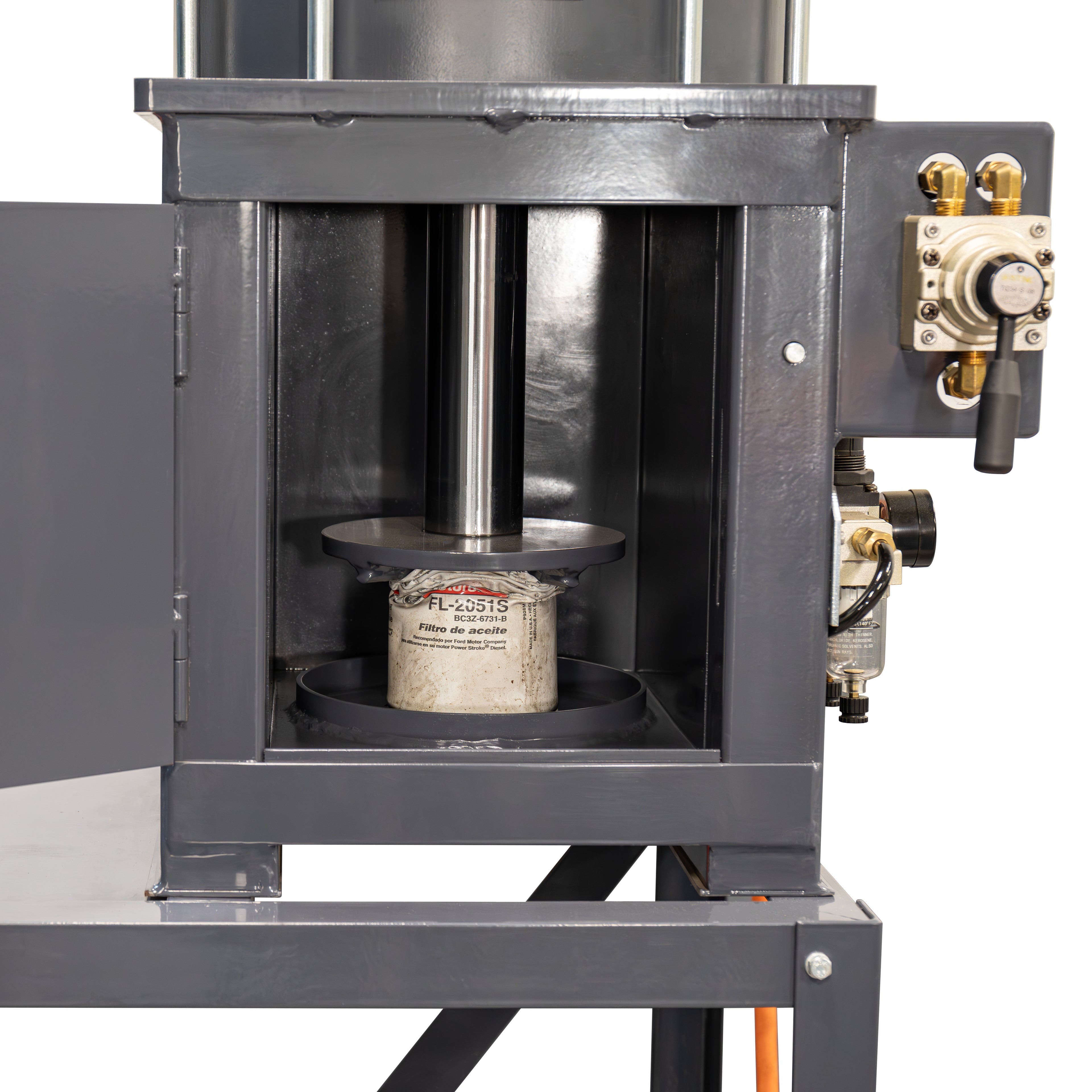 Ranger RP-20FC pneumatic oil filter crusher with 10-ton crushing capacity