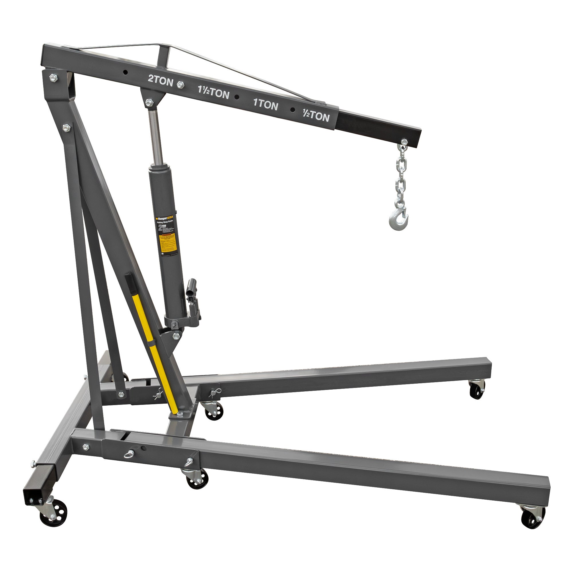 Ranger RSC-2TF 2-ton hydraulic engine crane for professional garage lifting tasks