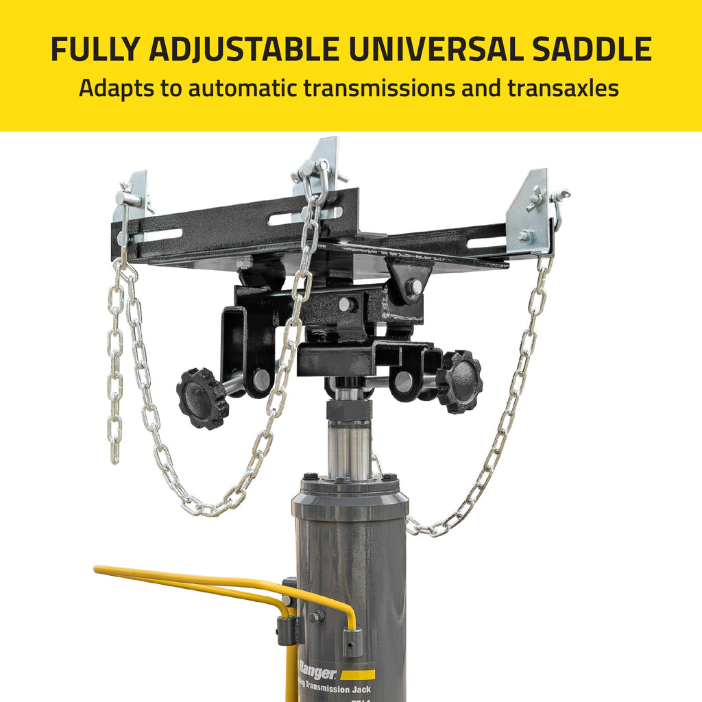 Ranger RTJ-1 transmission jack with adjustable universal saddle