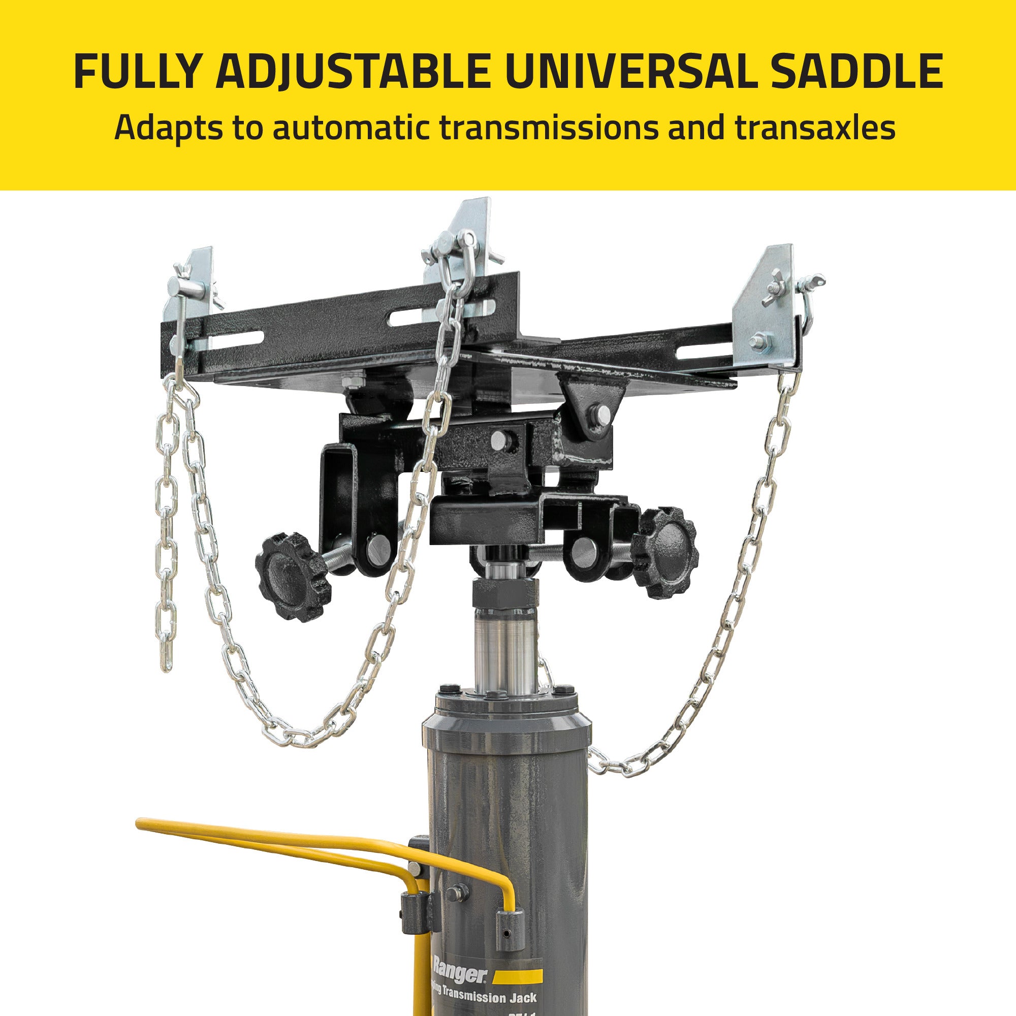 Ranger RTJ-1 transmission jack with adjustable universal saddle