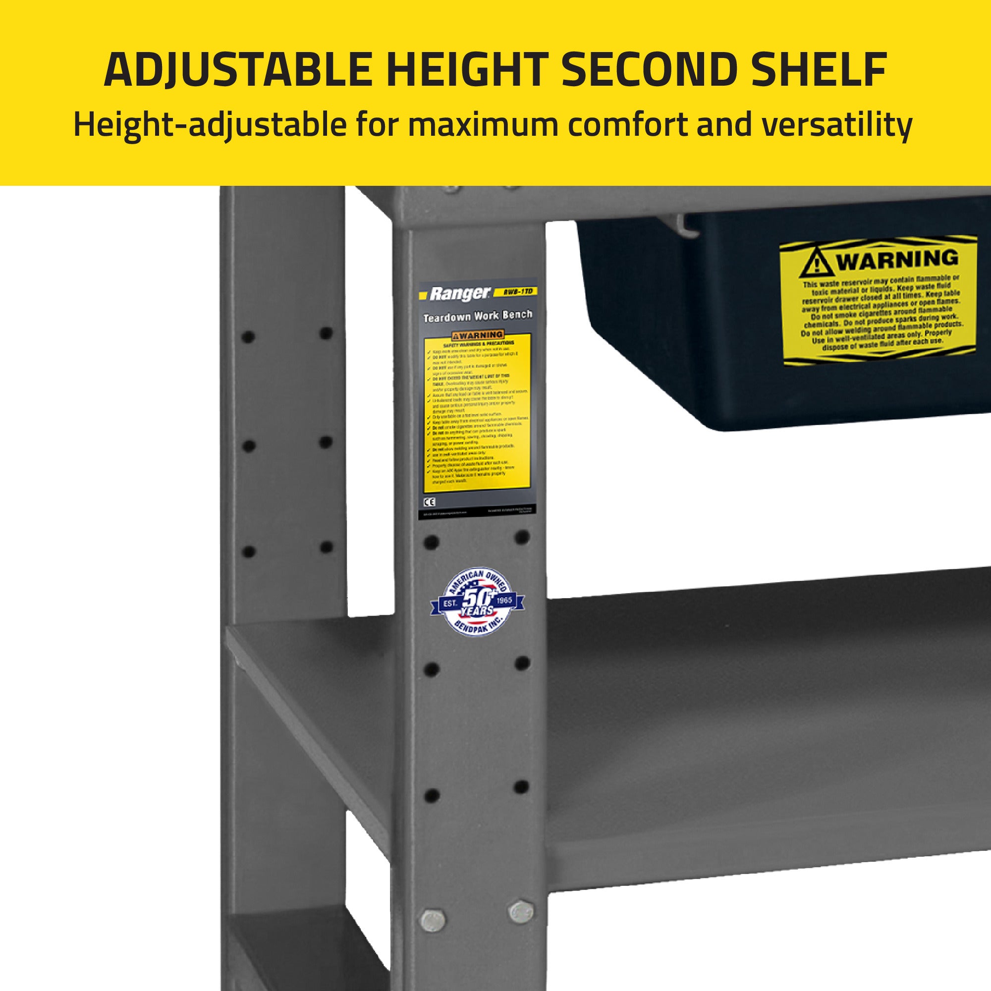 Ranger RWB-1TD Heavy-Duty Teardown Bench with Fluid Catch