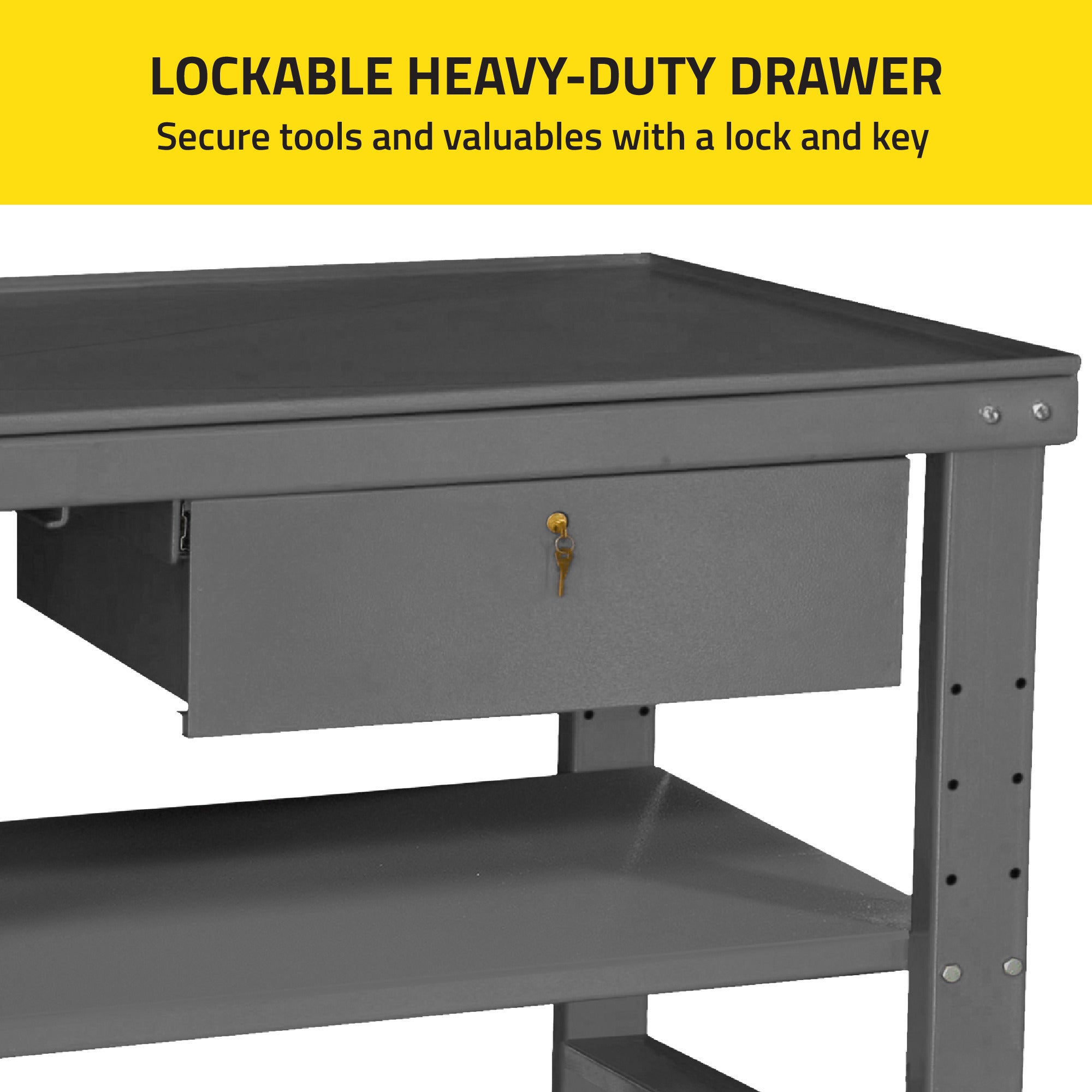 Ranger RWB-1TD teardown workbench with lockable drawer for secure tool storage