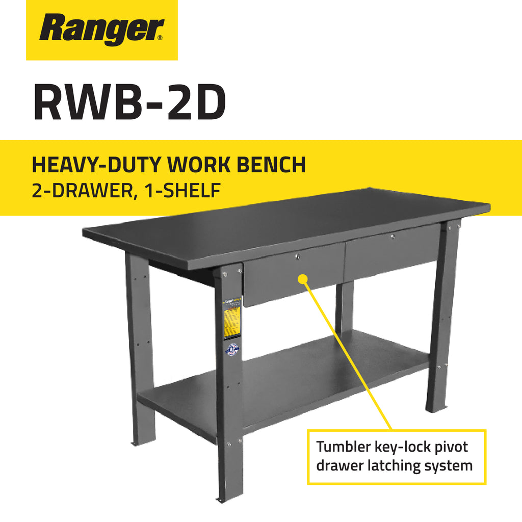 Ranger RWB-2D heavy-duty workbench for automotive repair shops
