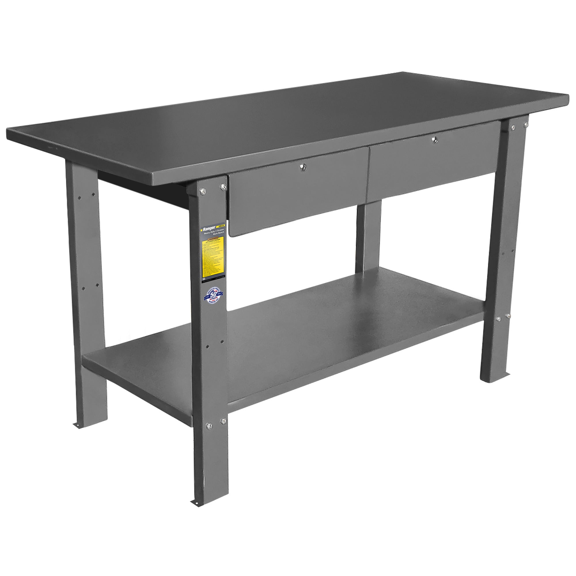Ranger RWB-2D heavy-duty work bench with drawer storage for organized shop work.