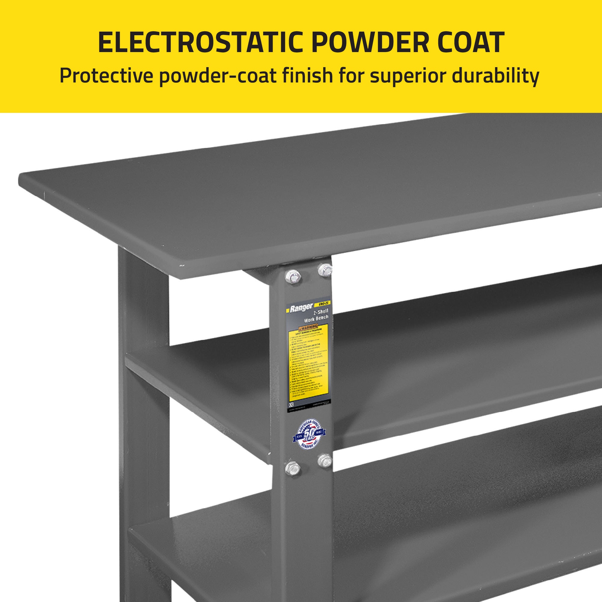 Ranger RWB-2S workbench with electrostatic powder-coated finish