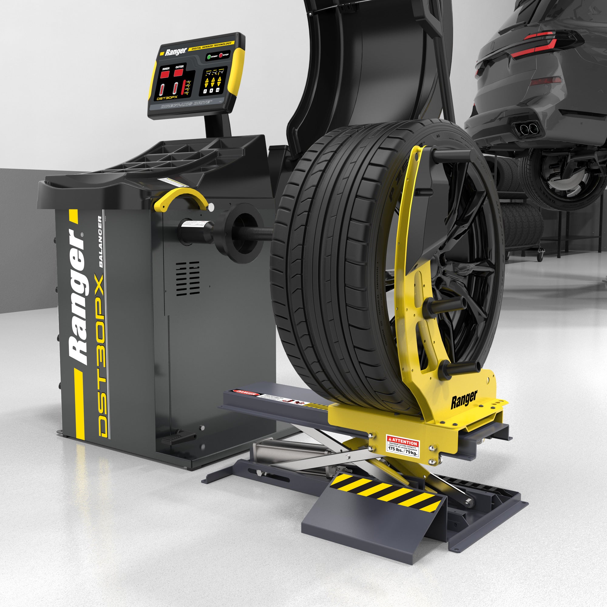 Ranger RWL-175 shop wheel lift built for controlled tire handling and technician support.
