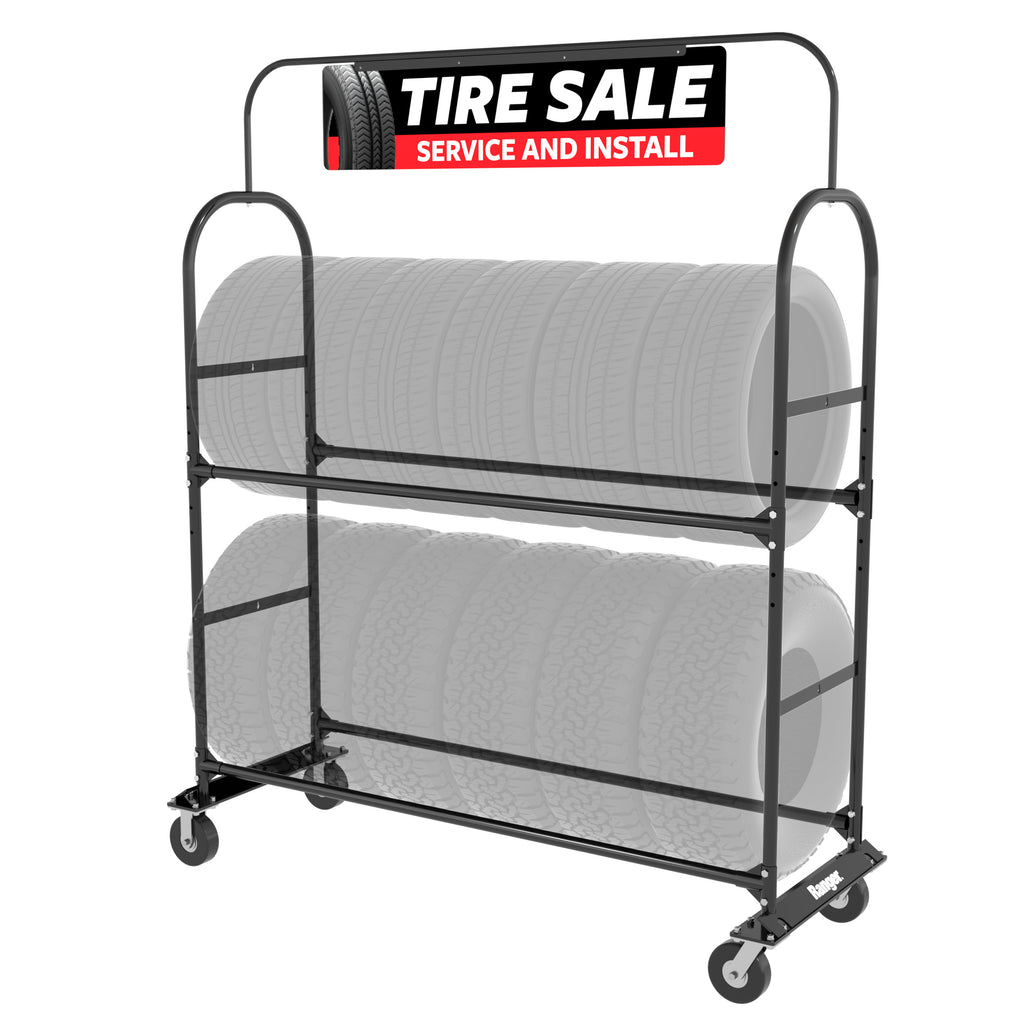 Ranger TSR-2S Heavy-Duty Mobile Tire Display Rack - 2-Tier