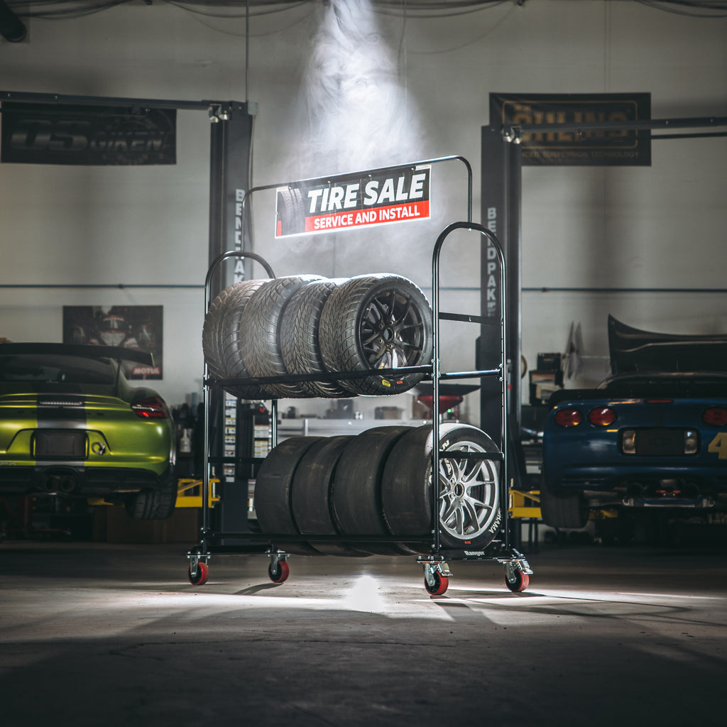 Ranger TSR-2S Heavy-Duty Mobile Tire Display Rack - 2-Tier