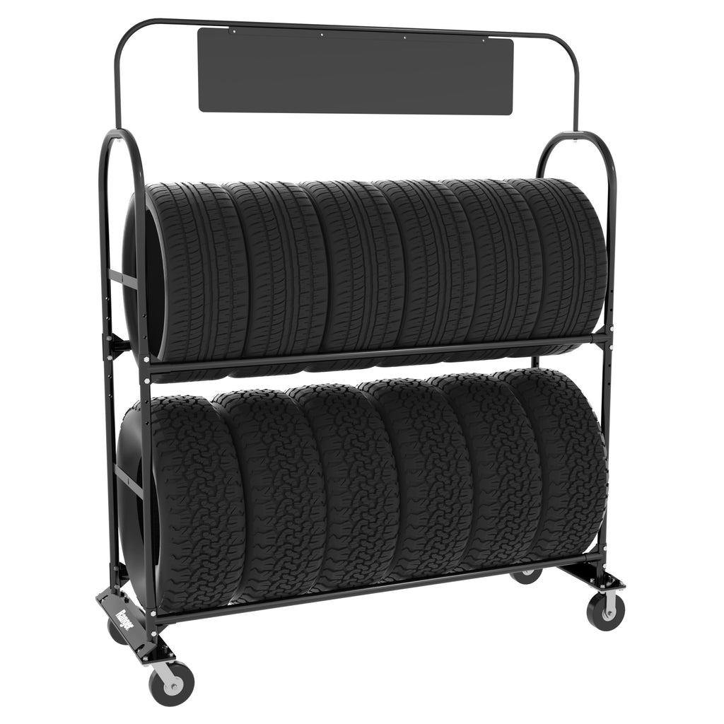Ranger TSR-2S Heavy-Duty Mobile Tire Display Rack - 2-Tier